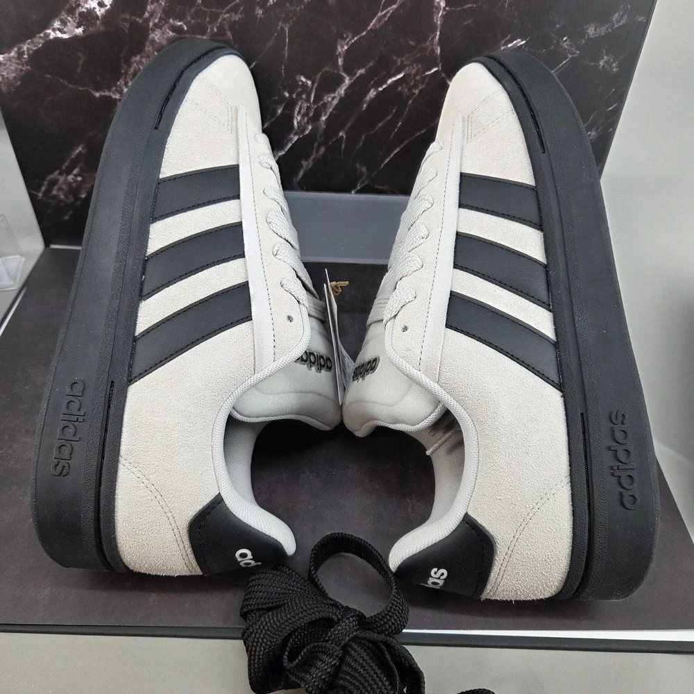 Adidas Grand Court Alpha 00s Mens 11 Grey Black‎ Suede Sneakers Retro IH1287 NEW